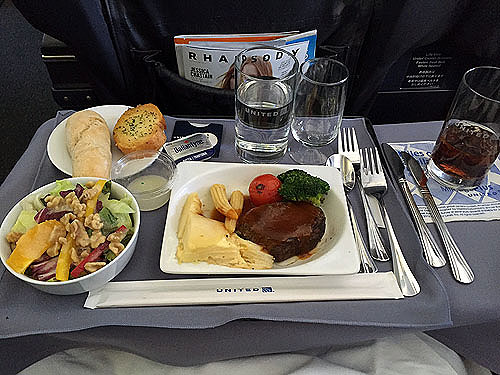 カトラリー　ナイフ　ユナイテッド航空　機内食 機内食図鑑(20) ユナイテッド航空で南米へ--ビジネスクラスの機内食は